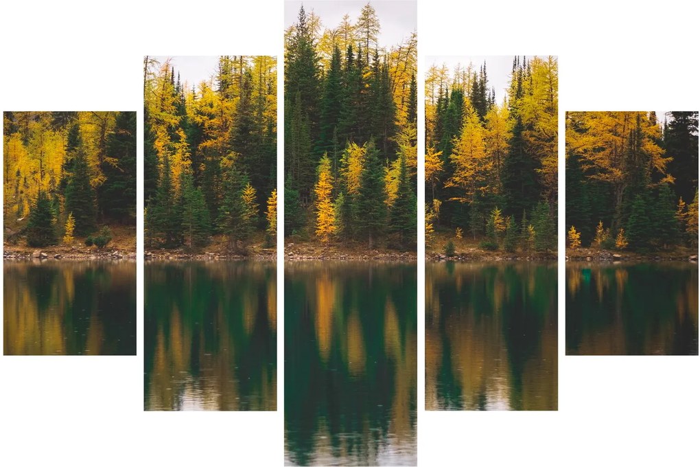 Tablou cu lac de pădure (150x105 cm)