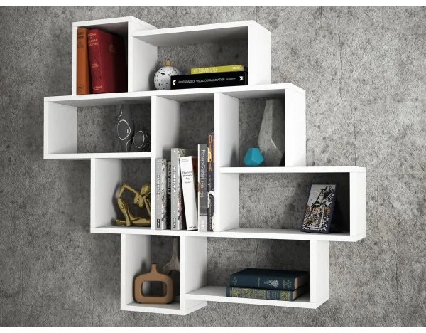 Etajeră de perete PAROLA 103,5x115,5 cm albă