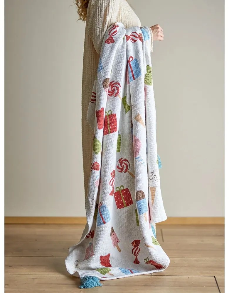 Pătură pentru copii albă 130x160 cm Sweets – Bloomingville Mini