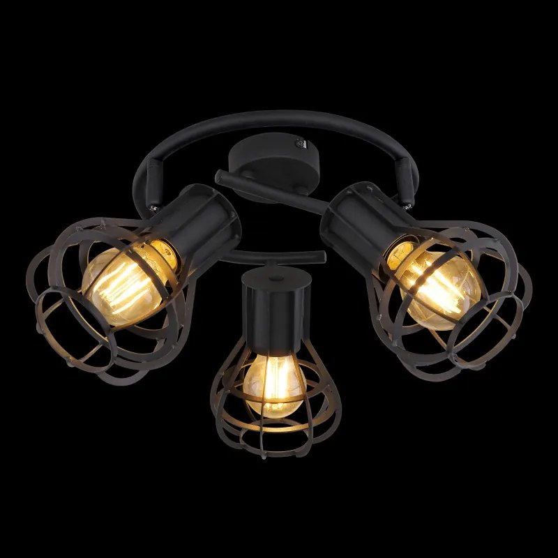 Lustra / plafoniera cu 3 spoturi design modern Clastra negru 15388-3 GL