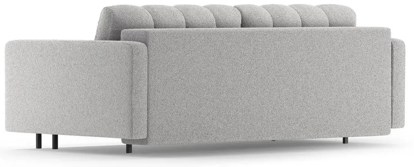 Canapea gri deschis extensibilă, cu spațiu de depozitare cu tapițerie din țesătură bouclé 222 cm Bali – Cosmopolitan Design