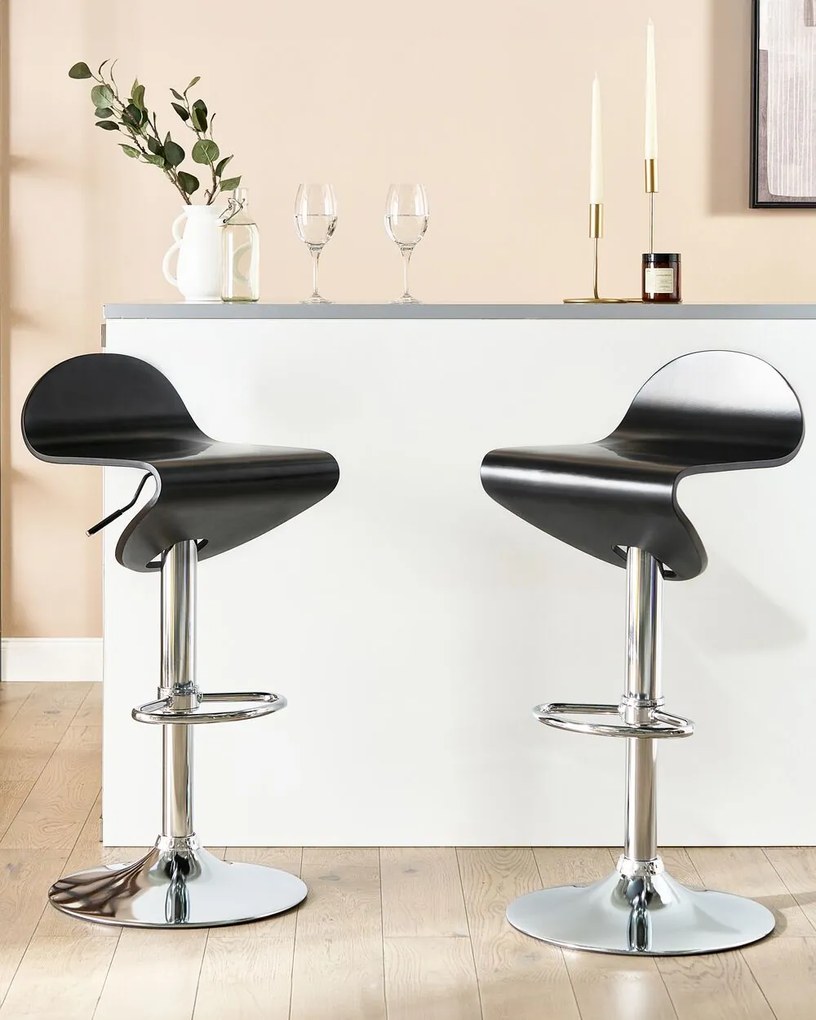 Set 2buc scaune tip bar Livza (negru). 1080971