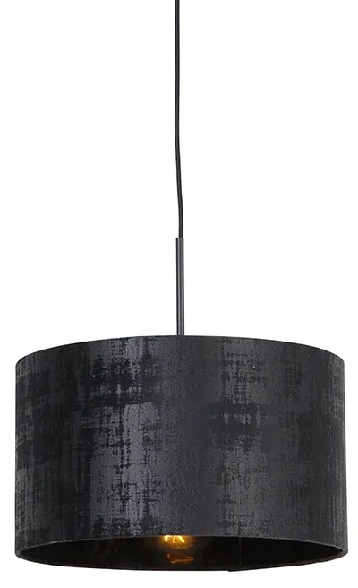 Lampă modernă cu pandantiv neagră cu abajur negru 35 cm - Combi