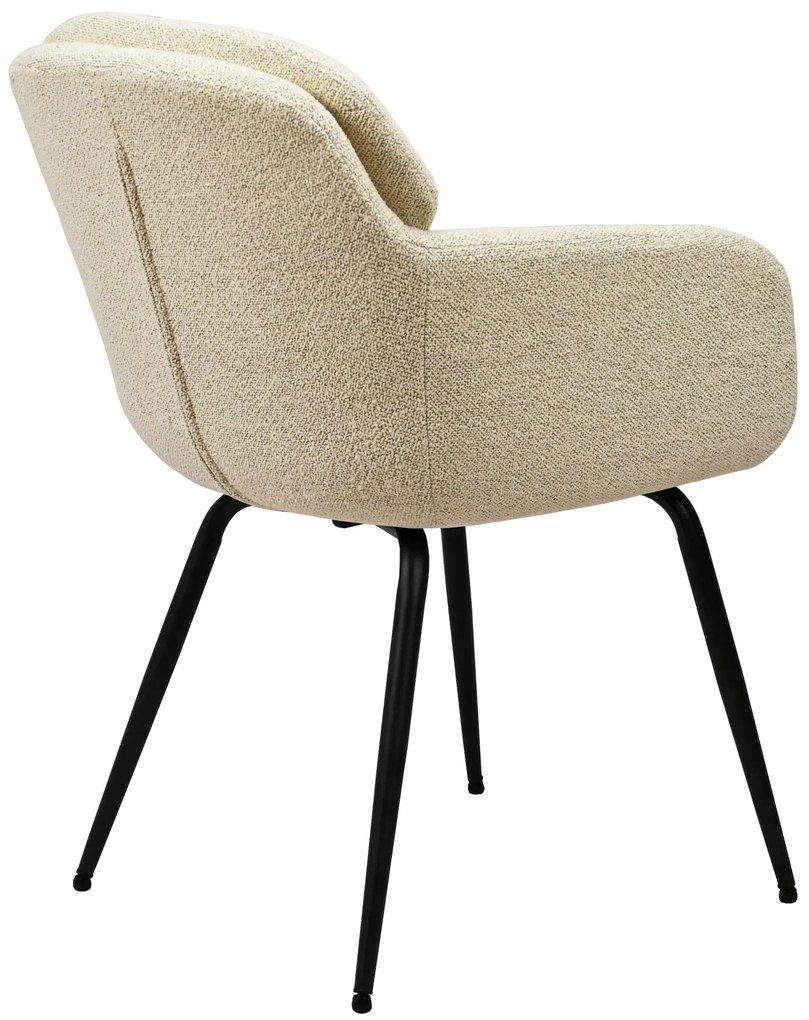 MAZZONI EXPORT GEORGIA Crem (material Monza 90) - SCAUN MODERN TAPIȚAT BOUCLÉ PENTRU SALON/SUFRAGERIE/BIROU LOFT