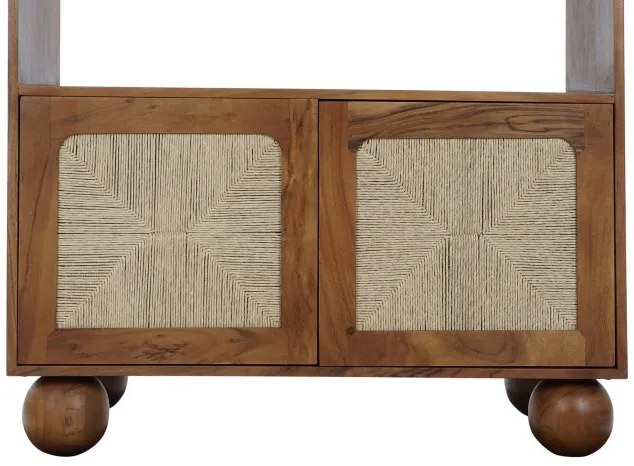 Etajera, maro, din lemn de acacia si rattan, Oasis