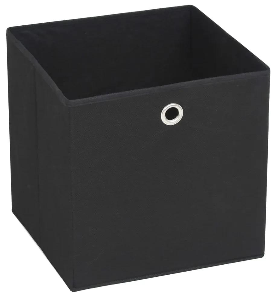 Cutii de depozitare, 10 buc. negru 32x32x32 cm material netesut 10, Negru, 1