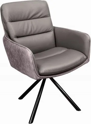 Set 2 scaune pivotante pivotant Big George, microfibra/ piele taupe