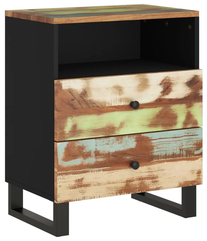 350666 vidaXL Noptieră, 50x33x62 cm, lemn masiv reciclat și lemn prelucrat