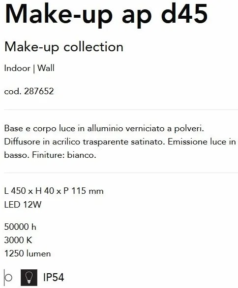 Aplica LED pentru baie IP54 Make-up ap d45