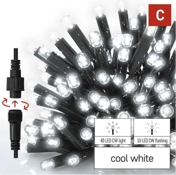Ghirlandă LED de exterior 50xLED/3x0,4m IP44 alb rece