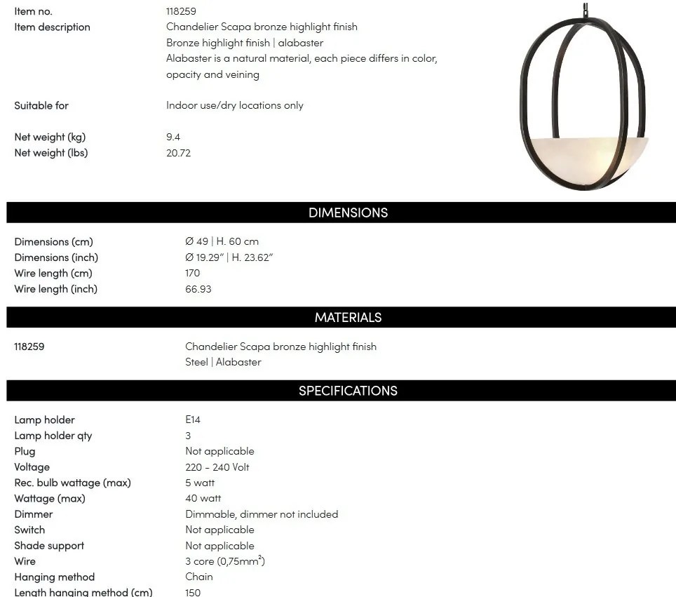 Candelabru LUX design deosebit Scapa