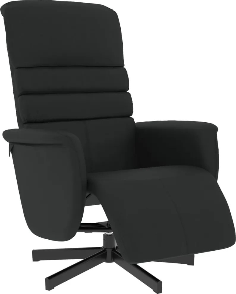 vidaXL Fotoliu rabatabil cu suport de picioare, negru, piele ecologică