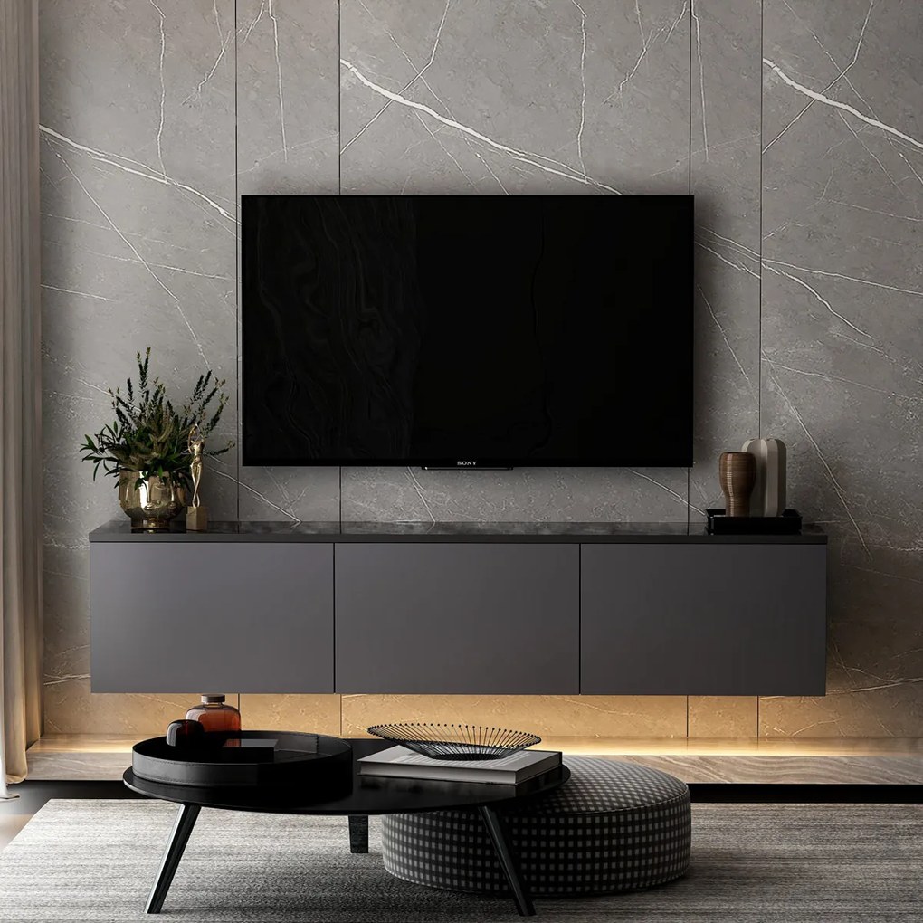 Tabelul TV Neon iluminat Antracit
