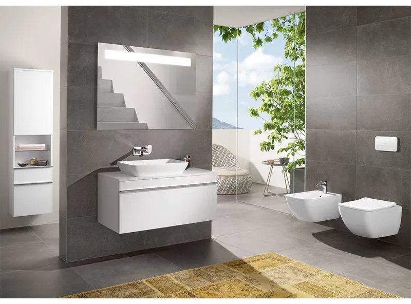 Set vas wc suspendat, Villeroy & Boch, Venticello, cu capac soft close si quick release, alb alpin