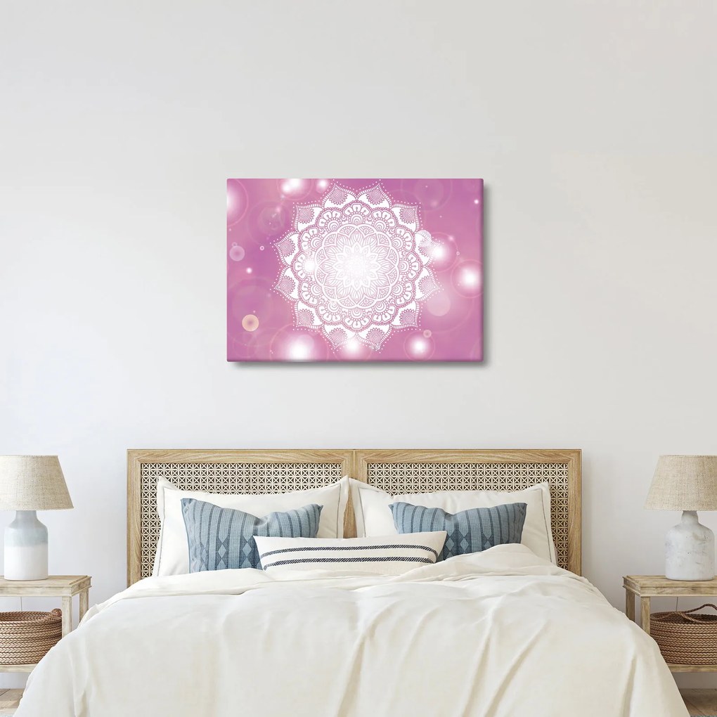 Tablou - Mandala pe fundal roz (70x50 cm)