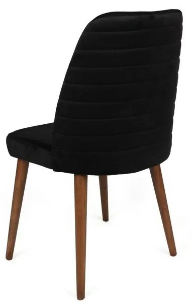 Set de scaune de sufragerie Tutku Black andWalnut, 2 buc.