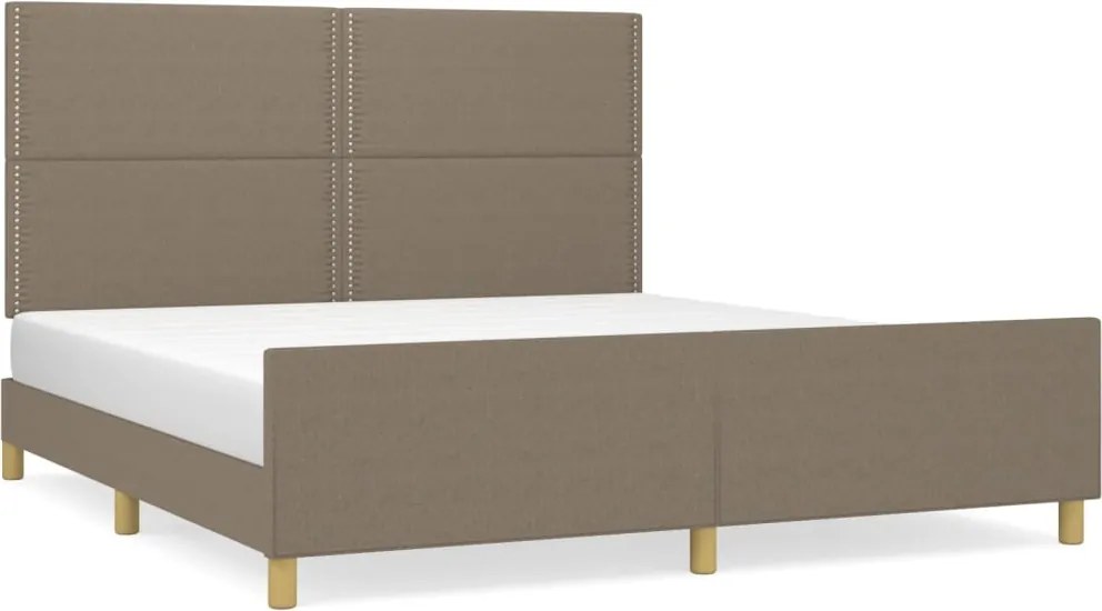 vidaXL Cadru de pat fără saltea, gri taupe, 180x200 cm, textil