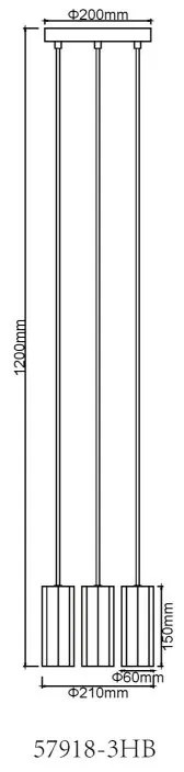 Lustra suspendata cu 3 Spoturi metal negru JAMES