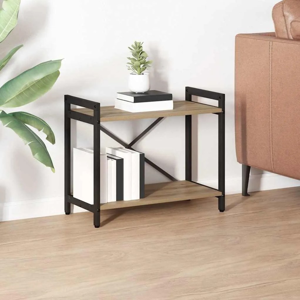 vidaXL Bibliotecă stejar artizanal 60 x 30 x 48.5 cm MDF și Oțel