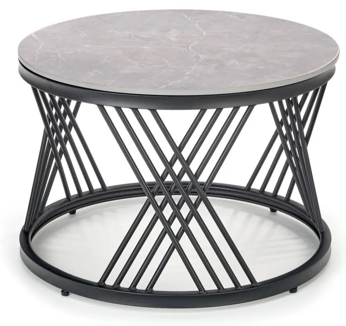 Set 2 mese de cafea Flamingo marmura gri/negru