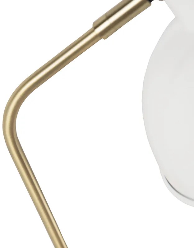 Lampă de masă retro albă cu bronz 38cm - Milou