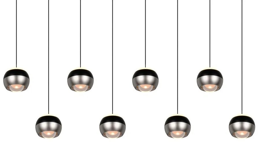 Lustră neagră-argintie LED Orbit – Trio Select