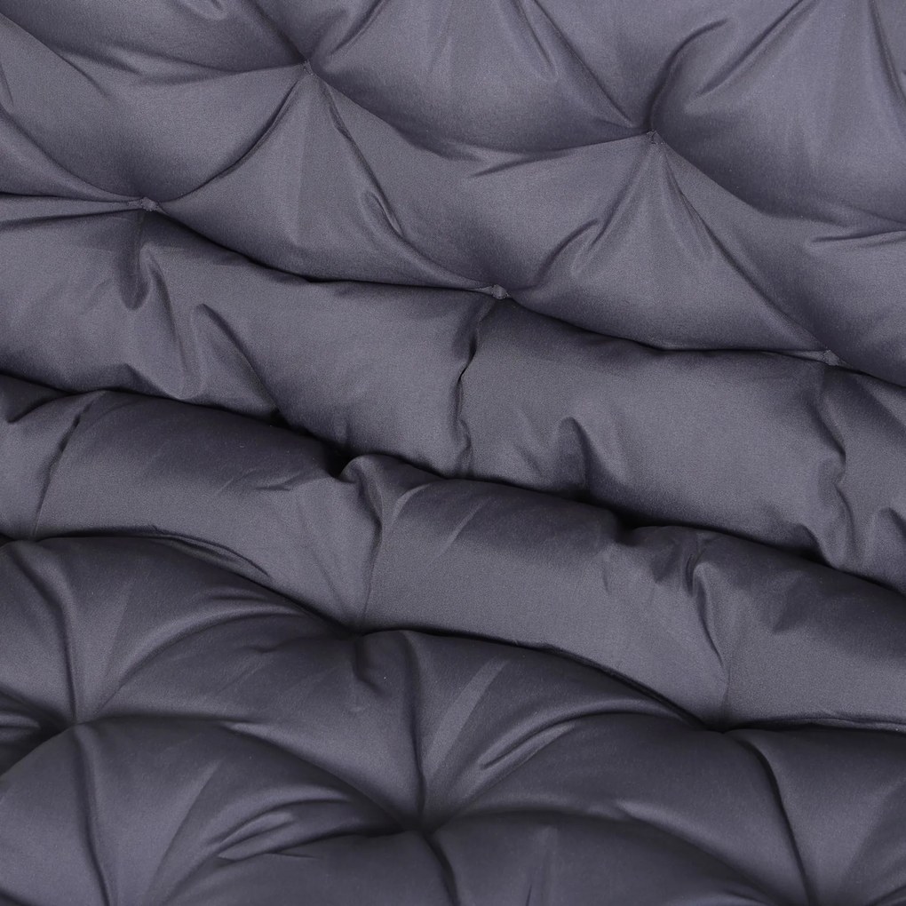 Outsunny Pernă pentru Scaun și Spătar pentru Bancă de Grădină leagăn canapea 2 Locuri Mare Confort 132 x 110 x 10 cm Gri | Aosom Romania