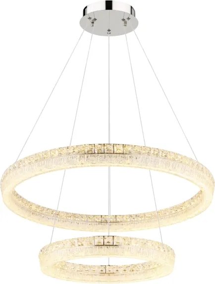 Globo 67387-72 - Lustră LED dimmabilă suspendată pe cablu LAUREL 72W/230V, sticlă transparentă + telecomandă