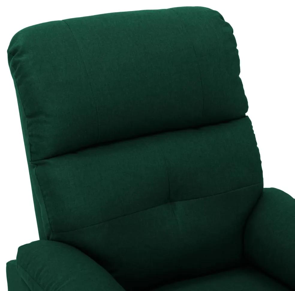 Fotoliu rabatabil de masaj, verde inchis, material textil 1, Morkegronn