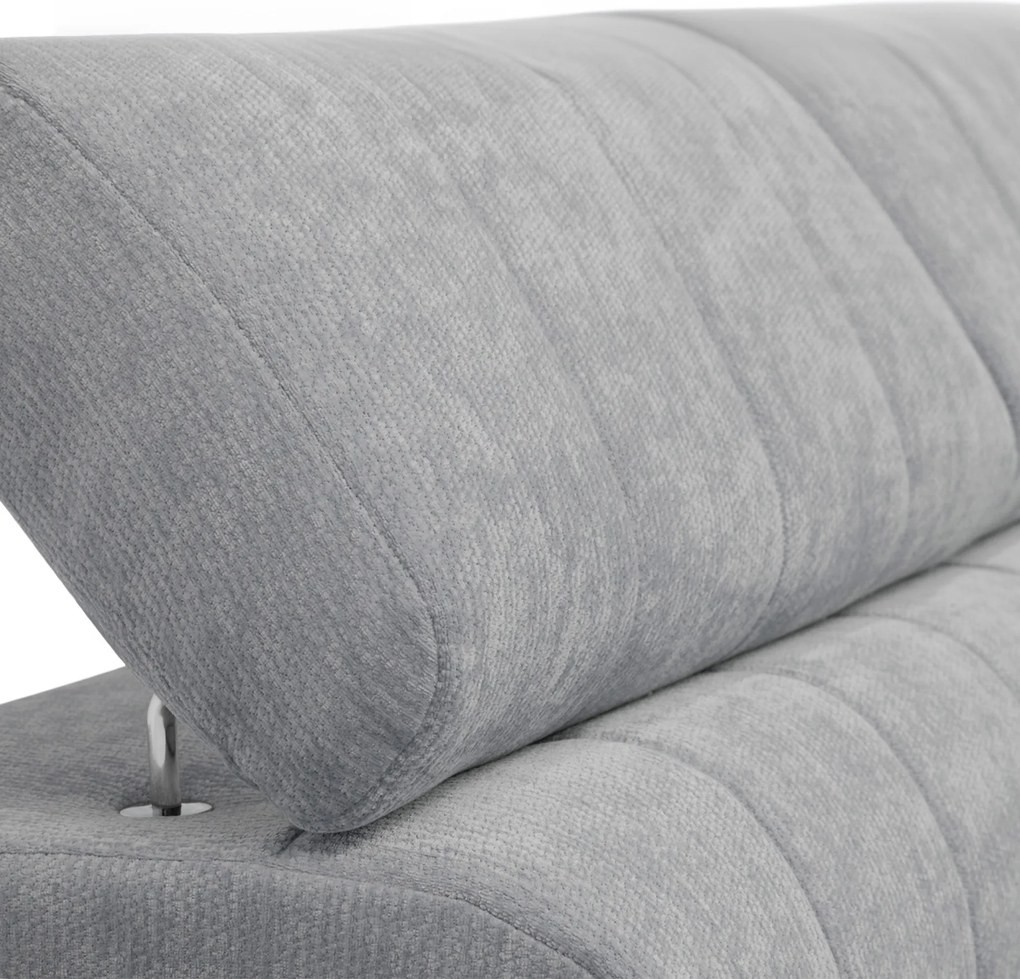Colțar cu funcție de dormit Nardo L, extensibil, dreapta, - chenille gri deschis Vibe 85