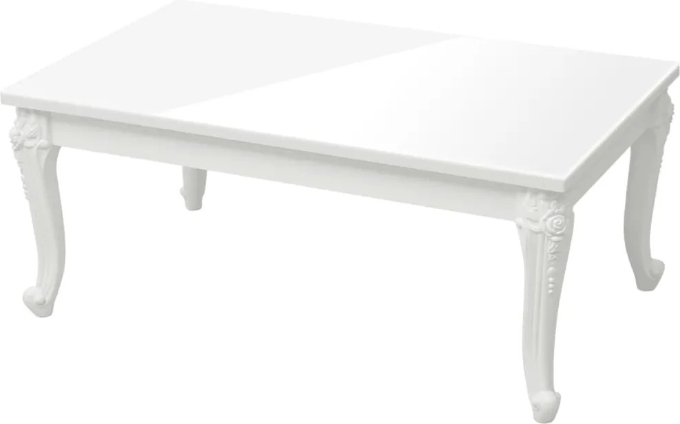 vidaXL Măsuță de cafea, alb extralucios, 100x50x42 cm, lemn prelucrat