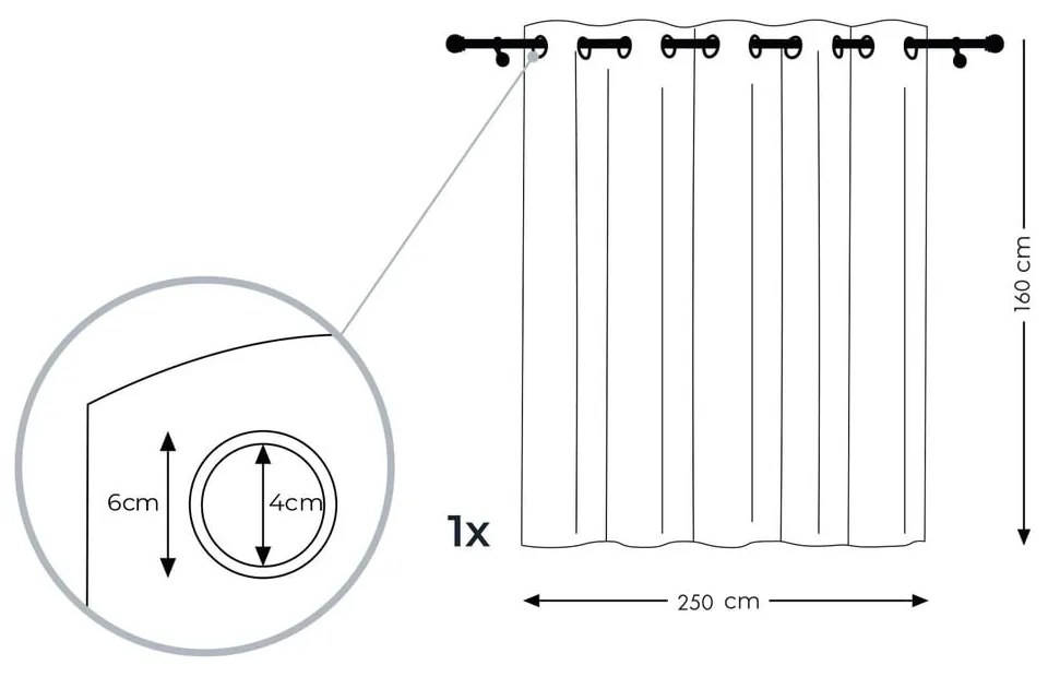 Perdea AmeliaHome Voile Eyelets, 160 x 250 cm, bej