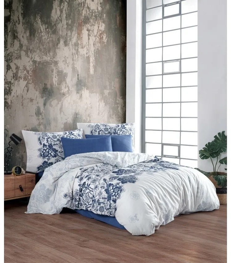 BedTex Lenjerie de pat din bumbac Armina albastru, 220 x 200 cm, 2 bucăți 70 x 90 cm, 220 x 200 cm, 2 buc. 70 x 90 cm