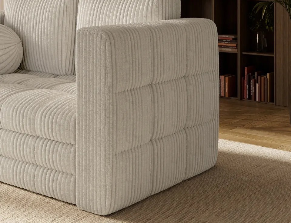 Canapea Kastol , beige velour extensibil, 137x71x74 cm – Modullo 18