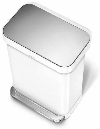 Simplehuman Coș de gunoi cu pedală 55 l, alb, 55 l