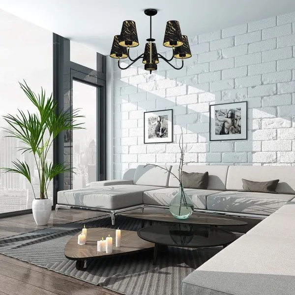 Lustră pe tijă HERMES 5xE27/60W/230V