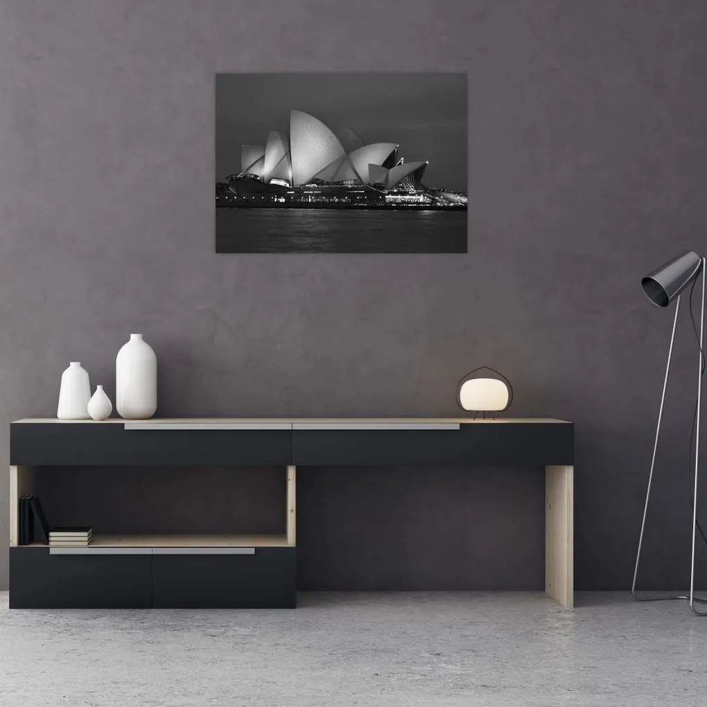 Tablou pe sticlă cu Opera din Sydney (70x50 cm)