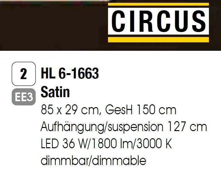 Lustra suspendata dimabila Circus satin chrome