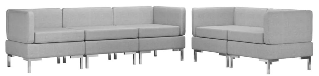 3052789 vidaXL Set de canapele, 5 piese, gri deschis, material textil