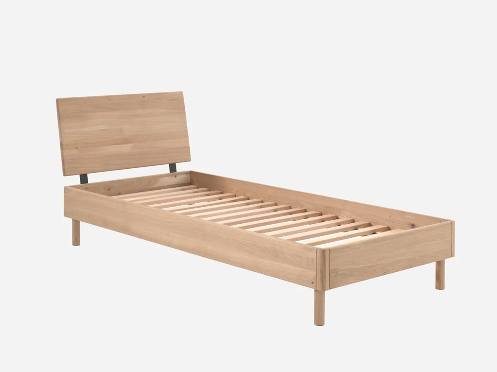 Pat Forrest Oak pentru Camera Copii, 90x200 cm, din Lemn Masiv de Stejar, Natur – Vipack