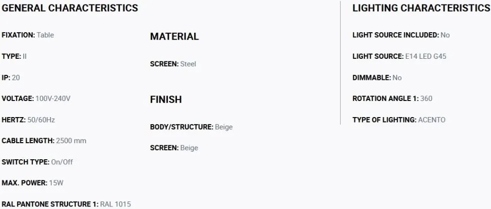 Veioza mobila directionabila MATILDA bej