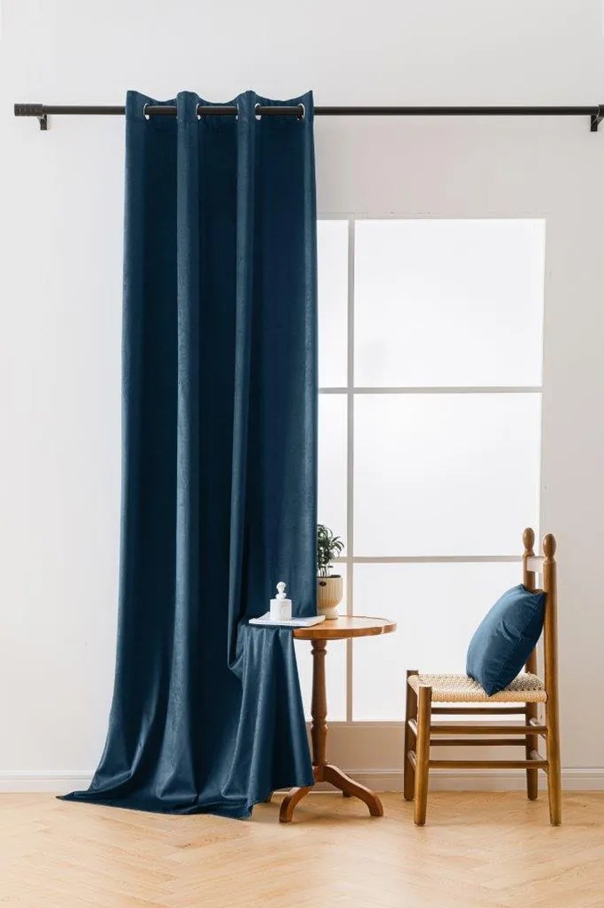 Draperie din catifea Culoare albastru kerosen, VELVET 140x250 cm