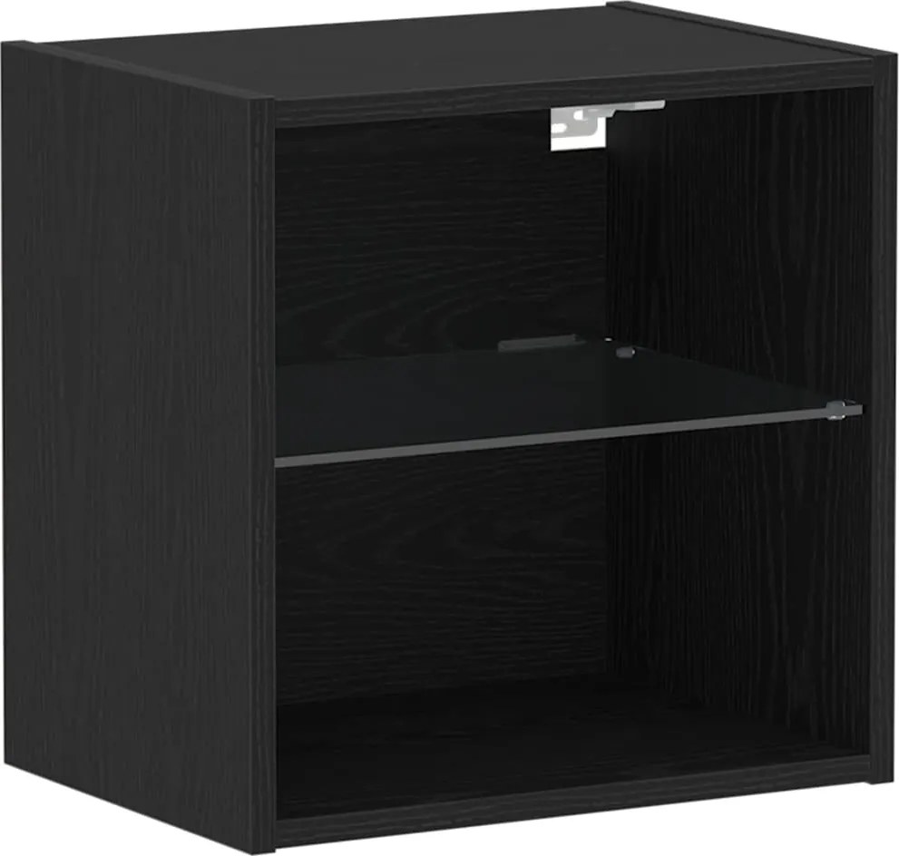 vidaXL Raft flotant cu lumină LED cu raft Negru 40 x 28,5 x 40 cm