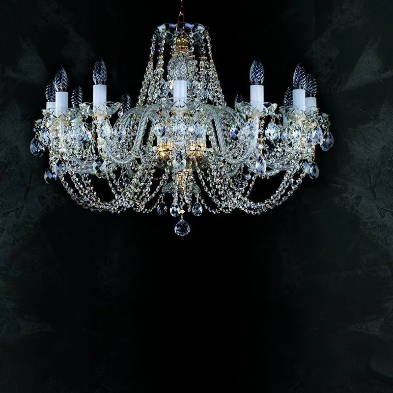 Candelabru cristal Bohemia 12 brate, diam.77cm ANDULA XII. S-A 280 CE
