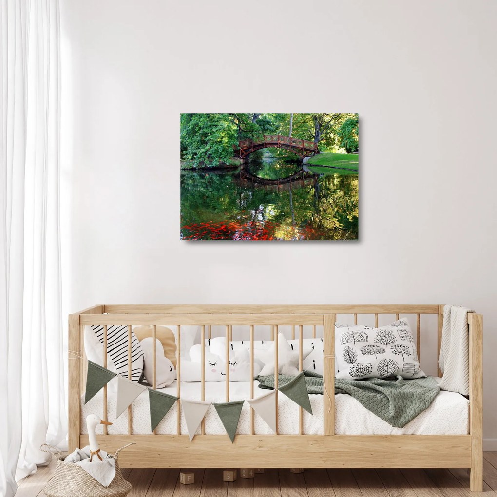Tablou pe sticlă cu râu (70x50 cm)