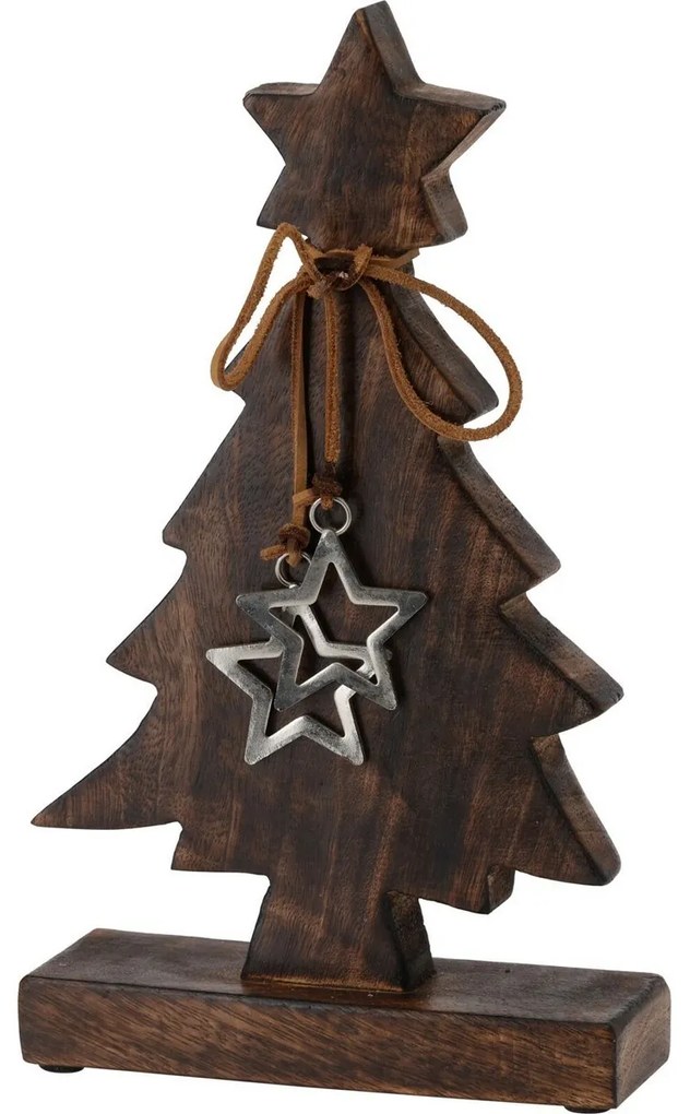 Decorațiune Stars de Crăciun din lemn demango, 18 x 30 x 6 cm