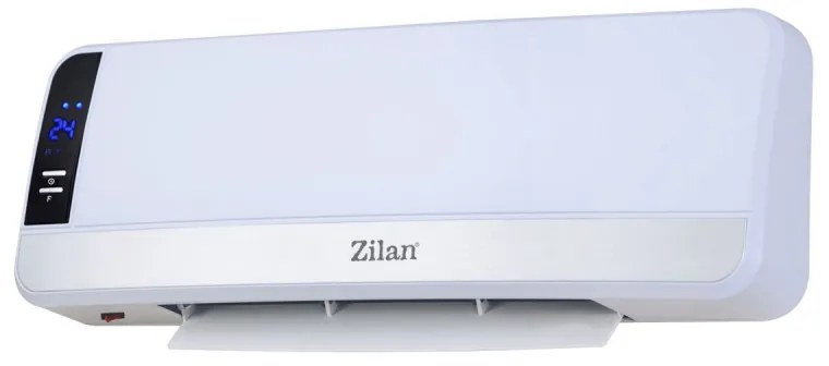 Soba de perete ceramica Zilan ZLN2090, 2000W, Telecomanda, 10-49 grade, Timer, Display LED, Alb