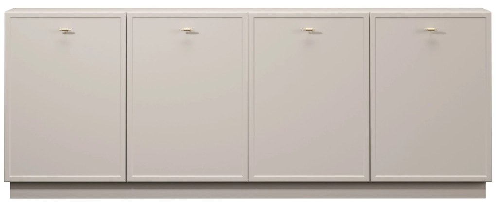 Comoda cu patru uși Lorini 200 cm - cașmir / aurii Mânere T-bar