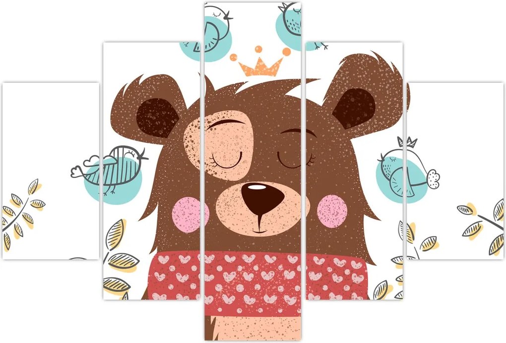 Tablou - Ursulețul cu păsărele (150x105 cm)