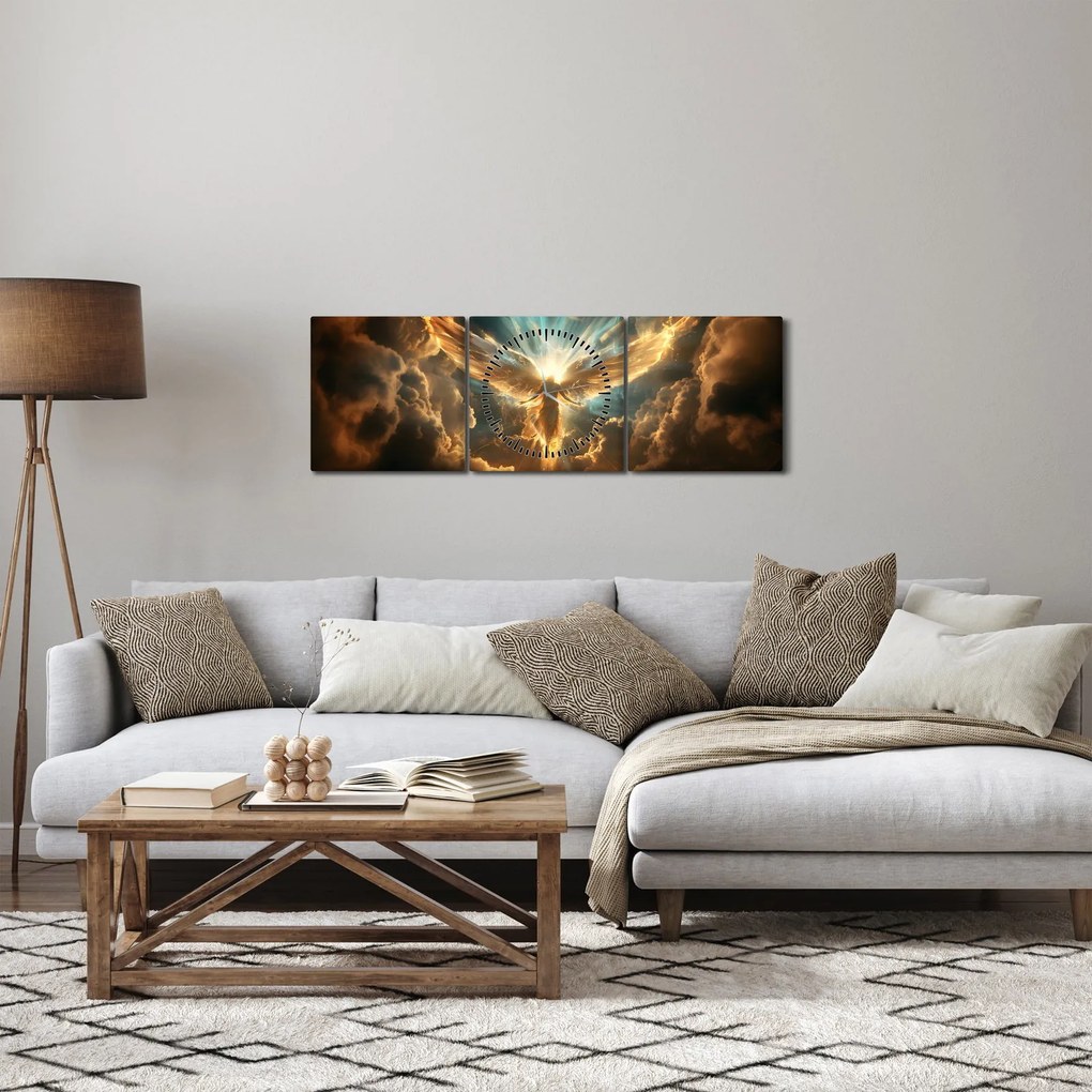 Tablou - Mitologie angelică (cu ceas) (90x30 cm)